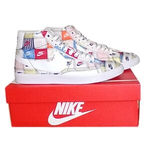 Nike Blazer Mid Patchwork MultiColor Off White Black CI9887-100 Size 10.5